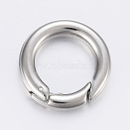 304 Stainless Steel Spring Gate Rings, O Rings, Stainless Steel Color, 6 Gauge, 20x4mm, Inner Diameter: 13mm(STAS-P198-09B)