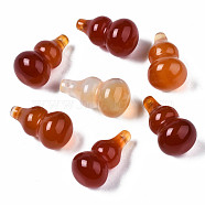 Carved Natural Red Agate Pendants, Gourd/Calabash, 23~25.5x14mm, Hole: 1.2mm(G-S359-339)