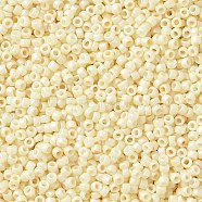 TOHO Round Seed Beads, Japanese Seed Beads, (762) Opaque Pastel Frost Egg Shell, 15/0, 1.5mm, Hole: 0.7mm, about 3000pcs/10g(X-SEED-TR15-0762)