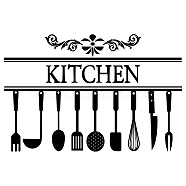 PVC Wall Stickers, for Home Kitchen Decoration, Kitchen Ware, Black, 370x960mm(DIY-WH0228-037)