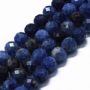 Natural Sodalite Beads Strands, Faceted(64 Facets), Round, 6mm, Hole: 0.8mm, about 62~67pcs/strand, 15.16~15.55 inch(38.5~39.5cm)(G-G927-42)