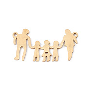 304 Stainless Steel The Family Connector Charms, Men & Women & Kid, Golden, 15x28.5x1mm, Hole: 1.4mm(STAS-G270-01B-G)