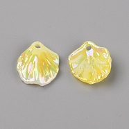 Plastic Beads, Petaline, Yellow, 18x15x3mm, Hole: 2mm(KY-WH0028-52C)