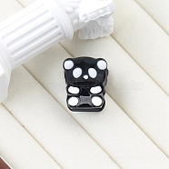 Cellulose Acetate(Resin) Claw Clip, Panda, Black, 25x21x21mm(PW-WG75353-02)