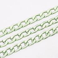 Aluminum Twisted Chains Curb Chains, Unwelded, Oxidated in Olive Drab, Size: about Chain: 10mm long, 6mm wide, 2mm thick(X-CHA-K1535-3)
