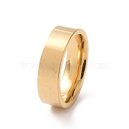 201 Stainless Steel Plain Band Ring for Women, Golden, 6mm, Inner Diameter: 17mm(RJEW-I089-34A-G)