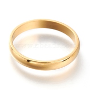 Ion Plating(IP) 304 Stainless Steel Plain Band Rings, Golden, 3mm, US Size 7~7 3/4(17.3~17.9mm)(RJEW-B0006-7-03G)