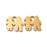 Ion Plating(IP) 304 Stainless Steel Charms, Lover, Golden, 11.5x13x1.4mm(STAS-M089-45G)