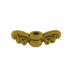 Tibetan Style Alloy Fairy Wing Beads, Cadmium Free & Nickel Free & Lead Free, Antique Golden, 4x14x4mm, Hole: 1.5mm(X-TIBEB-6007-AG-FF)