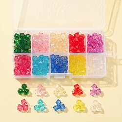 240Pcs 10 Colors Transparent Acrylic Beads, Faceted, Cube, Mixed Color, 8x8x7.5mm, Hole: 1.4mm, 24pcs/color(TACR-FS0001-29)