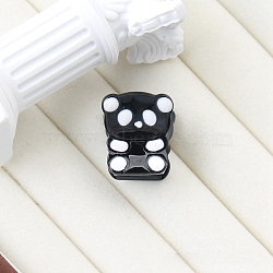 Cellulose Acetate(Resin) Claw Clip, Panda, Black, 25x21x21mm(PW-WG75353-02)
