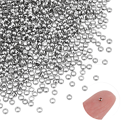800Pcs 304 Stainless Steel Spacer Beads, Rondelle, Stainless Steel Color, 2x1mm, Hole: 1mm(STAS-UN0039-12)
