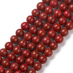 Natural Howlite Beads Strand, Round, Dyed, FireBrick, 8.5mm, Hole: 0.8mm, about 47~48pcs/strand, 15.04~15.16''(38.2~38.5cm)(G-E592-02)