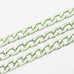 Aluminum Twisted Chains Curb Chains, Unwelded, Oxidated in Olive Drab, Size: about Chain: 10mm long, 6mm wide, 2mm thick(X-CHA-K1535-3)