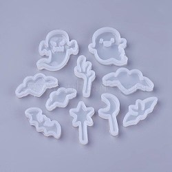 Food Grade Silicone Molds, Resin Casting Molds, For UV Resin, Epoxy Resin Jewelry Making, Mixed Shapes, Mixed Color, 16~39x19~47x7.5~8mm, 10pcs/set(DIY-WH0143-57)