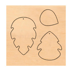 Wood Cutting Dies, with Steel, for DIY Scrapbooking/Photo Album, Decorative Embossing DIY Paper Card, Leaf Pattern, 10x10x2.4cm(DIY-WH0169-20)