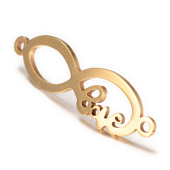 201 Stainless Steel Links connectors, Infinity, Golden, 31.5x9x1mm, Hole: 1mm