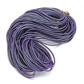 PVC Tubular Synthetic Rubber Cord, Hollow Pipe, with Glitter Powder, Mauve, 5.5mm, Hole: 2.5mm, about 54.68 yards(50m)/bundle