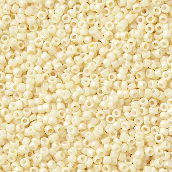 TOHO Round Seed Beads, Japanese Seed Beads, (762) Opaque Pastel Frost Egg Shell, 15/0, 1.5mm, Hole: 0.7mm, about 3000pcs/10g