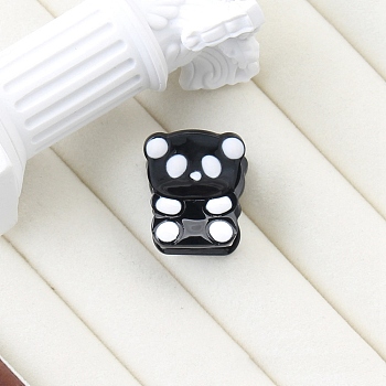 Cellulose Acetate(Resin) Claw Clip, Panda, Black, 25x21x21mm