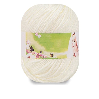 Milk Cotton Knitting Acrylic Fiber Yarn, 6-Ply Crochet Yarn, Punch Needle Yarn, Wheat, 2mm