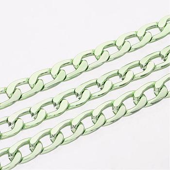 Aluminum Twisted Chains Curb Chains, Unwelded, Oxidated in Olive Drab, Size: about Chain: 10mm long, 6mm wide, 2mm thick