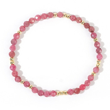 Natural Stone Bead Stretch  Bracelets for Women, with  Stainless Steel Beads