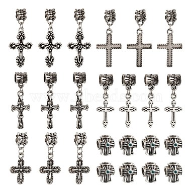 Europäische Perlen aus Legierungs-Strasssteinen zum Thema Ostern und europäische baumelnde Charms aus Legierung im tibetischen Stil(X1-DIY-LS0001-96)-2