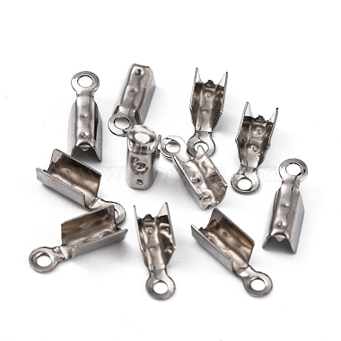 201 Stainless Steel Fold Over Crimp Cord Ends(X-STAS-R055-08)-4