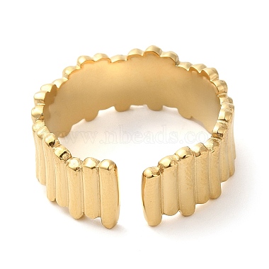304 Stainless Steel Twist Open Cuff Ring for Women(RJEW-I098-19G)-3