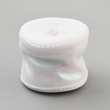 10 Yards Polyester Iridescent Lace Ribbon(OCOR-WH20001-12C)-2
