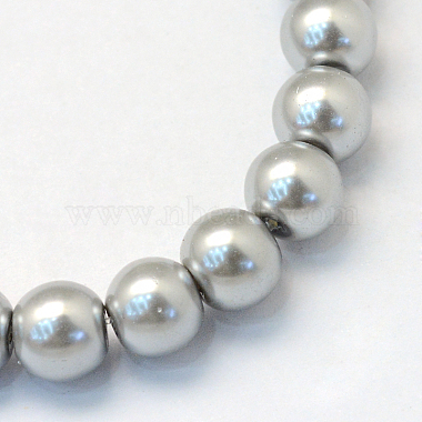 Baking Painted Pearlized Glass Pearl Round Bead Strands(HY-Q003-4mm-34)-2