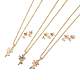 Cubic Zirconia Flower of Life Pendant Necklace & Diamond Stud Earrings(SJEW-M099-01G)-1