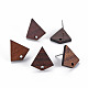 Walnut Wood Stud Earring Findings(WOOD-S054-49)-1