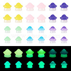 30Pcs 2 Styles Luminous Resin Mushroom Ornament, Glow in the Dark Mushroom for Desk Decoration, Mixed Color, 8.5~11x9~12x8.5~11.5mm, 15pcs/style(RESI-TA0004-02A)