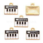 Alloy Enamel Pendants, Golden, Piano, 13x15mm, Hole: 2mm(PW-WG086C0-03)