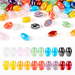 50Pcs 10 Styles Electroplate Glass Beads, Mixed Styles, Faceted, Oval, Mixed Color, 11~11.5x8mm, Hole: 1.2mm, 5pcs/style(EGLA-TA0001-63)