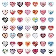 PVC Self-Adhesive Cartoon Love Heart Stickers, Waterproof Heart Decals, for Party Decorative Presents, Kid' Art Craft, Mixed Color, 40~60mm, 50pcs/set(STIC-PW0020-05)