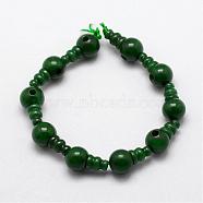 Natural Jade 3-Hole Guru Bead Strands, for Buddhist Jewelry Making, T-Drilled Beads, 16.5~18mm, Hole: 2~3mm, 2pcs/set, 10sets/strand, 6.5 inch(G-K149-28)