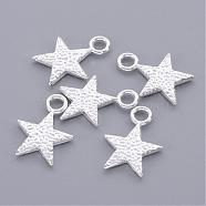 Alloy Pendants, Cadmium Free & Lead Free, Star, Silver Color Plated, about 20.5mm long, 15mm wide, 2.5mm thick, hole: 4mm(EAG016Y-S)