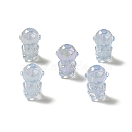 UV Plating Rainbow Iridescent Acrylic Beads, Astronaut, Light Blue, 20x14x13.5mm, Hole: 3.5mm(PACR-M002-06C)