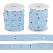 10 Yards Polyester Sewing Snap Button Tape, Plastic Buttons Fastener Replacement, with 2Pcs Plastic Empty Spools, Light Sky Blue, 3/4 inch(18mm)(DIY-OC0011-28B)