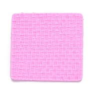 DIY Sweater Stitch Texture Food Grade Silicone Molds, Fondant Impression Mat Mold, for Cupcake Cake Decoration, Rectangle with Tartan Pattern, Hot Pink, 99x94x6mm(DIY-B034-05)