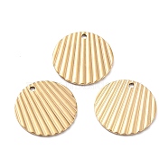 Ion Plating(IP) 316 Surgical Stainless Steel Charm, Manual Polishing, Flat Round, Golden, 15x0.8mm, Hole: 1mm(STAS-L265-18G)