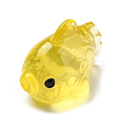 Resin Flounder Ornament, Micro Landscape Fish Tank Decortione, Yellow, 19x25x14mm(CRES-B016-A02)