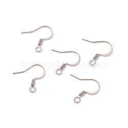 Tarnish Resistant Stainless Steel French Earring Hooks, Flat Earring Hooks, Ear Wire, with Horizontal Loop, Steel 316, Stainless Steel Color, 17x18x1.8mm, 13 Gauge(STAS-Q041-1)