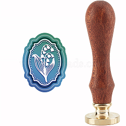 Wax Seal Envelope Gift Seal, with Yellow Sandalwood, Flower Pattern, 89~90mm(AJEW-WH0192-063)