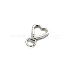 Zinc Alloy Swivel Snap Hook Clasps, Heart, Platinum, 42x26mm, Hole: 11mm(PW-WG2B046-03)