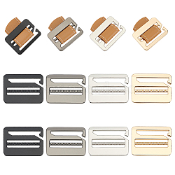 8Pcs 4 Colors Zinc Alloy Buckles Clasps, for Men DIY Belt Accessories, Rectangle, Mixed Color, 47x34.5x4mm, 2pcs/color(FIND-OC0002-92)