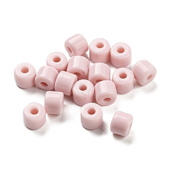 Opaque Acrylic Beads, Column, Misty Rose, 6.5x5mm, Hole: 2mm, about 3000pcs/500g